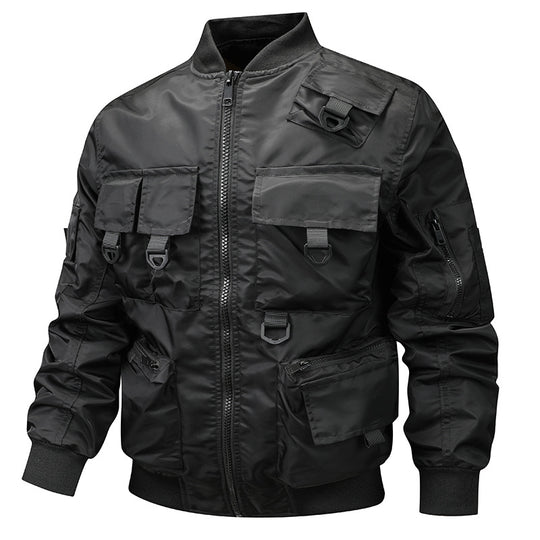 Herren nan urban-militärische Bomberjacke mit modularen Mehrzwecktaschen und D‑Ring-Details EB