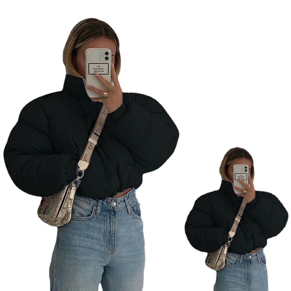 Damen Steppjacke mit hohem Kragen und kürzerem Schnitt EB
