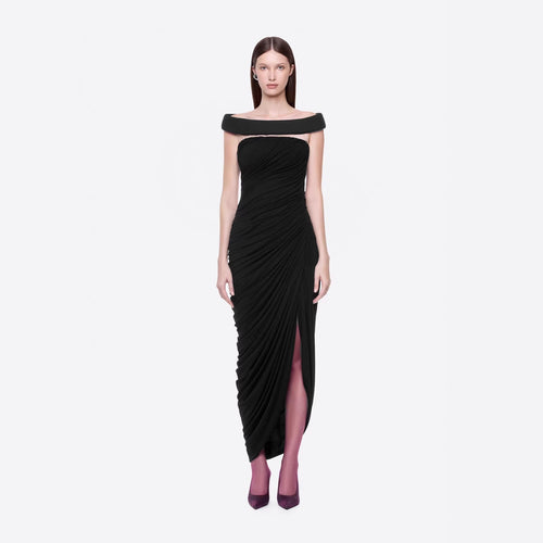 Damen Elegantes Abendkleid mit Off-Schulter-Design und raffiniertem Drapé EB