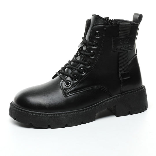 Damen Modische Halbstiefel mit praktischer Schnürung und robustem Reißverschluss EB