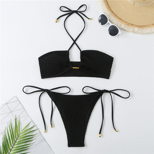 Damen Bandeau-Bikini mit modischem Rüschen-Design und innovativer Schnittführung EB