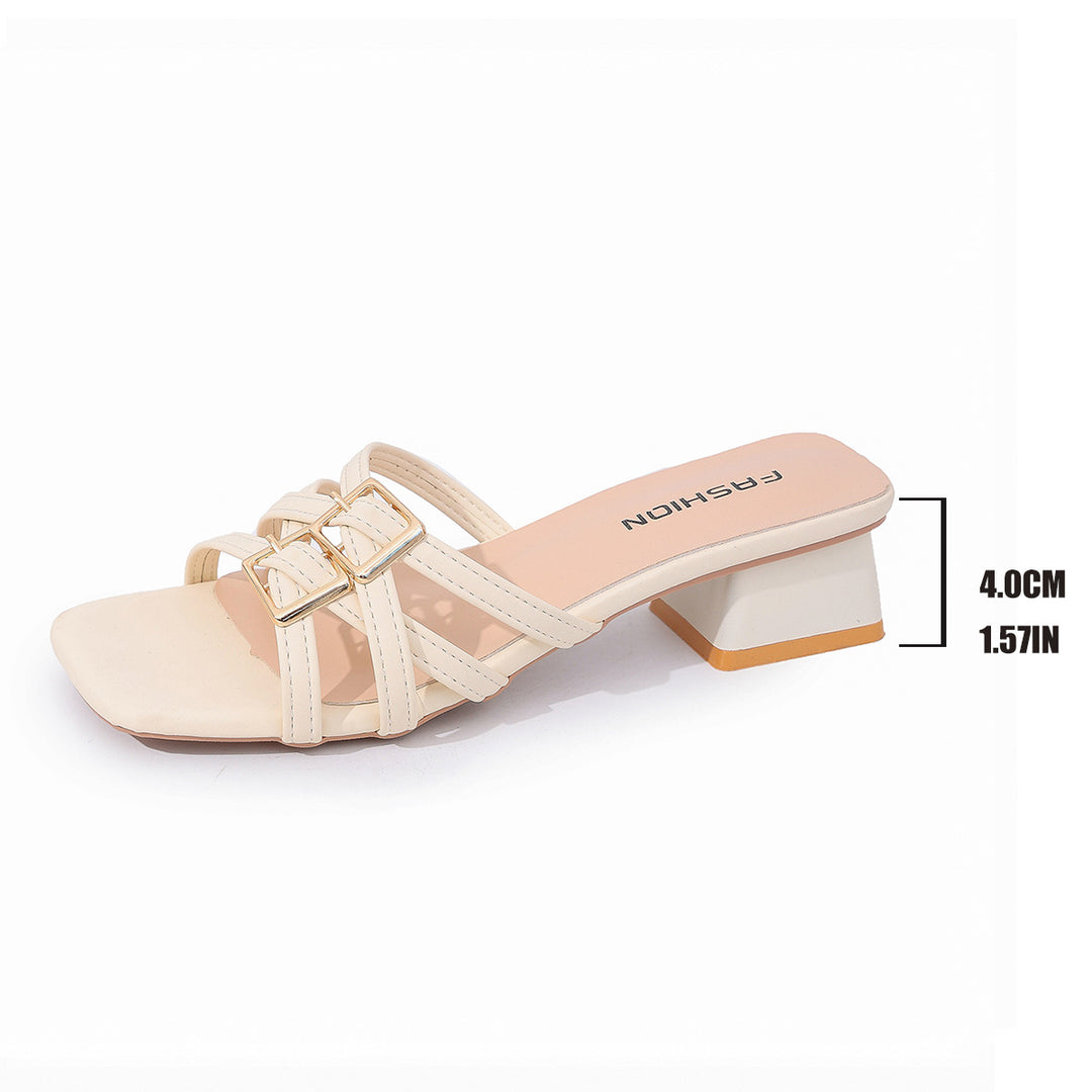Damen Komfortable Blockabsatz-Sandaletten mit elegantem Riemchen-Design EB