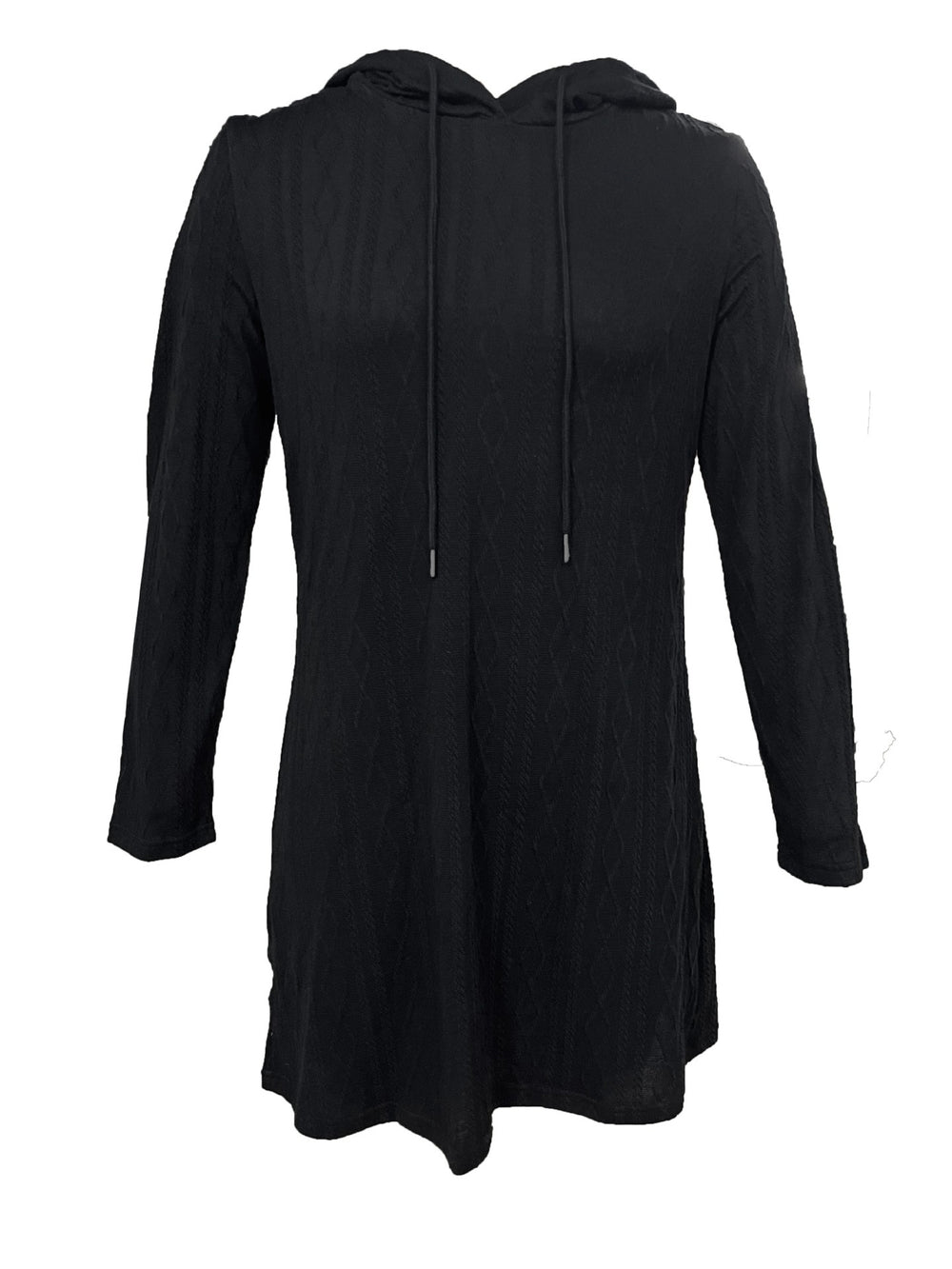 Damen Kapuzenkleid mit strukturiertem Strickmuster und lässigem Schnitt EB