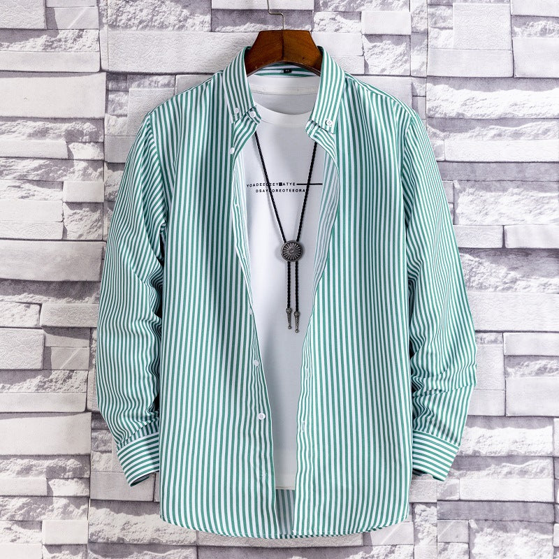 Herren nan lässige Hemdjacke aus leichter Baumwollmischung mit Button-Down-Kragen EB