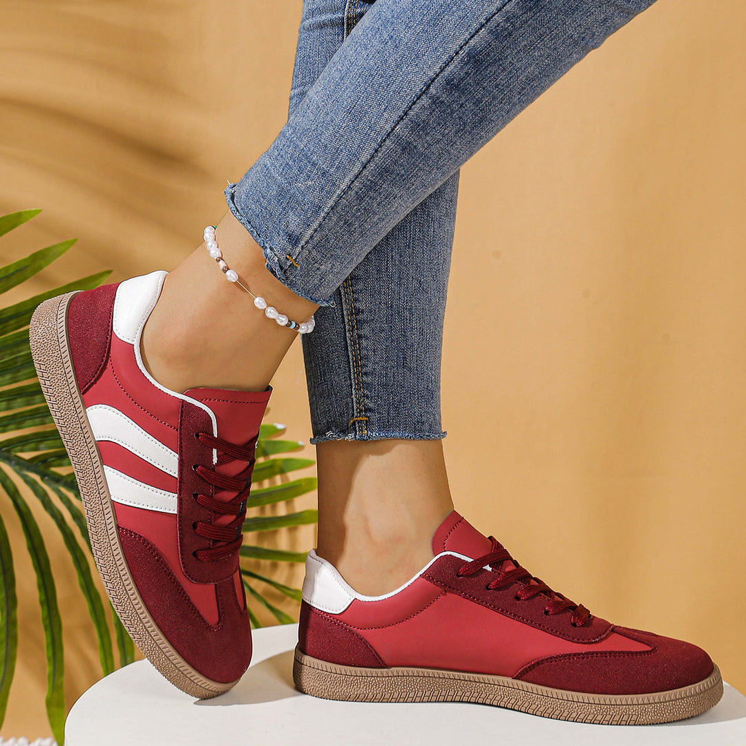 Damen Freizeit-Sneaker mit modischem Obermaterial und rutschfester Laufsohle EB