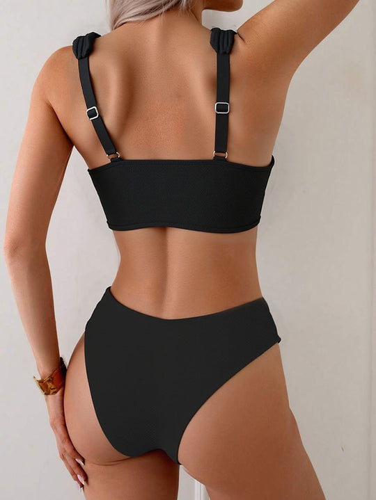 Damen Bandeau-Bikini mit breiten Trägern EB