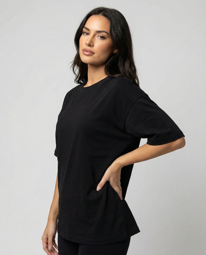 Damen Slim Fit Baumwolle Kurzarm T-Shirt Sommer Oberteil Weiß Schwarz