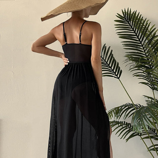 Damen Transparente Sommerkleid EB
