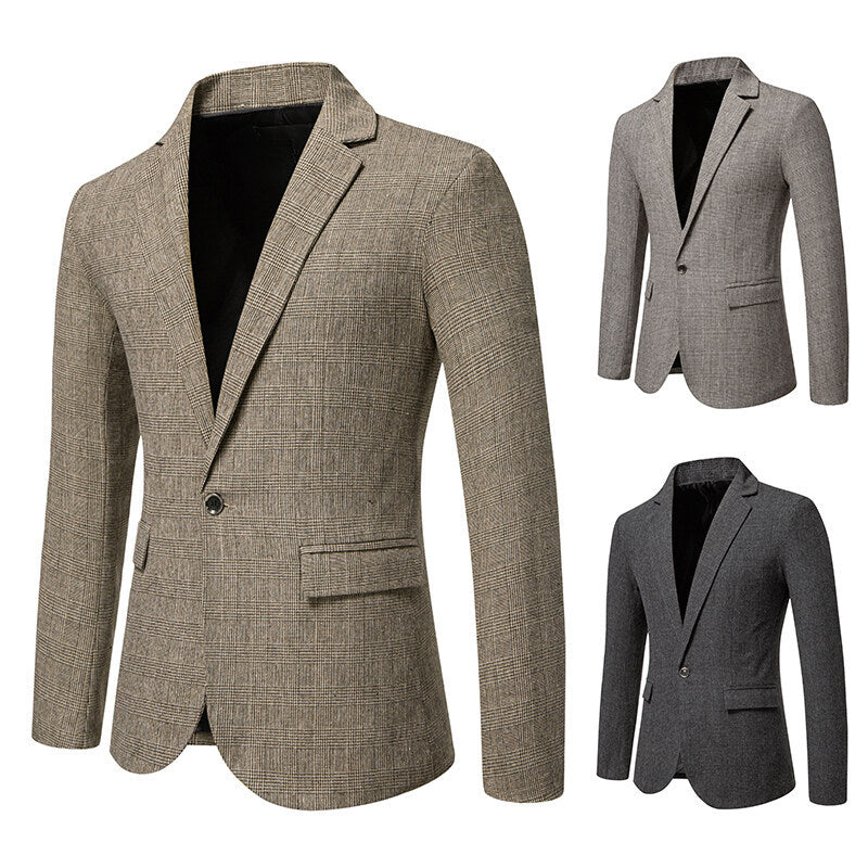 Herren eleganter Blazer mit feinem Karomuster EB