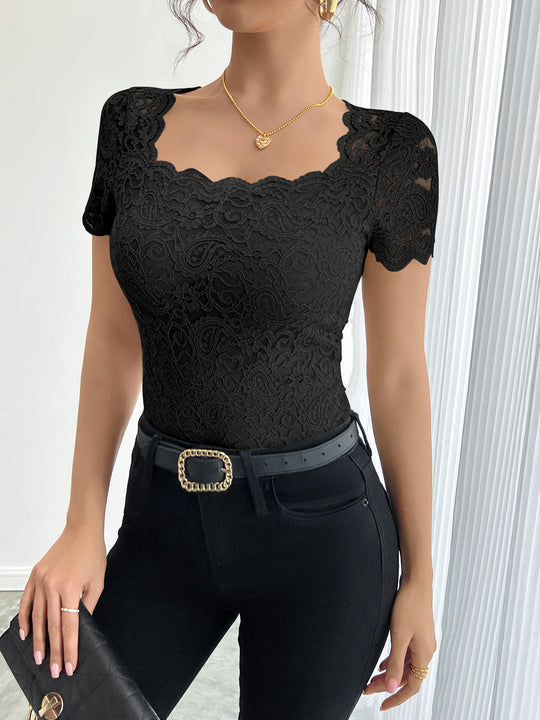 Damen Spitzenbody mit eleganten Abschluss EB