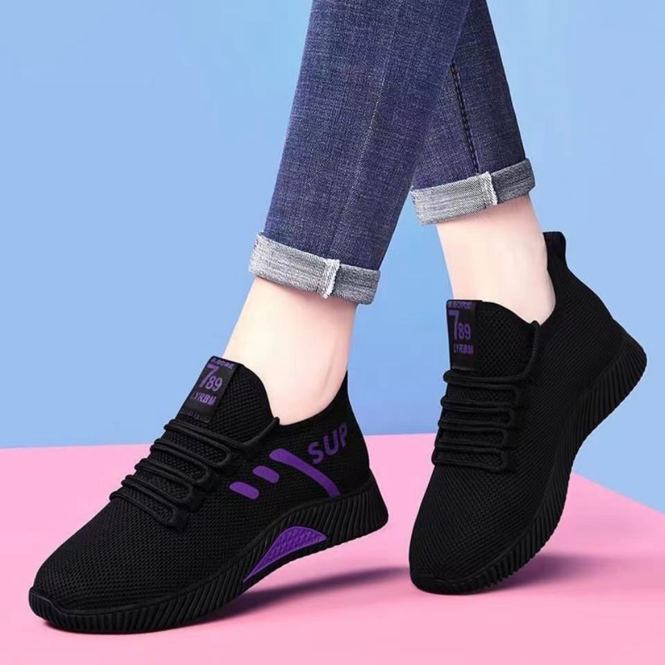 Damen Sportliche Mesh-Sneaker mit atmungsaktiver Sohle und rutschfester Laufsohle EB