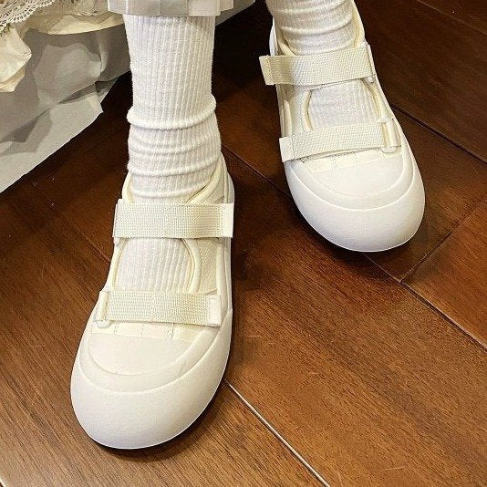Damen Bequeme Plateau-Sneaker mit verstellbarem Klettverschluss EB