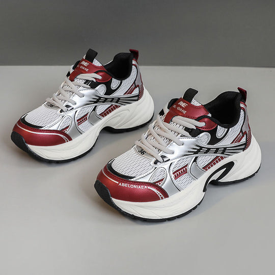 Damen Sportliche Sneaker mit atmungsaktivem Netz-Material und stoßdämpfender Sohle EB