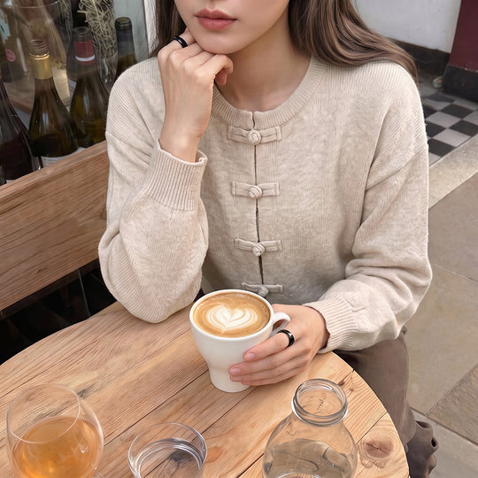 Damen Feinstrick-Cardigan mit dekorativem Knotenverschluss und legerer Raglan-Silhouette EB