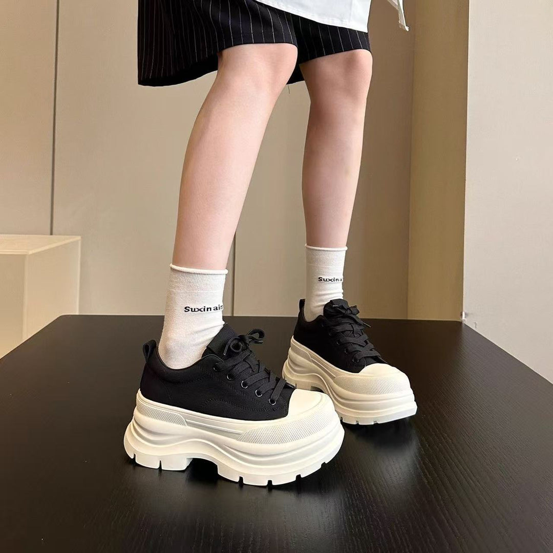 Damen High-Top Sneakers mit dicker Sohle und atmungsaktivem Obermaterial EB