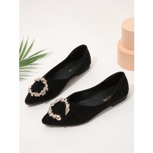 Damen Ballerinas mit funkelndem Schmuckelement EB