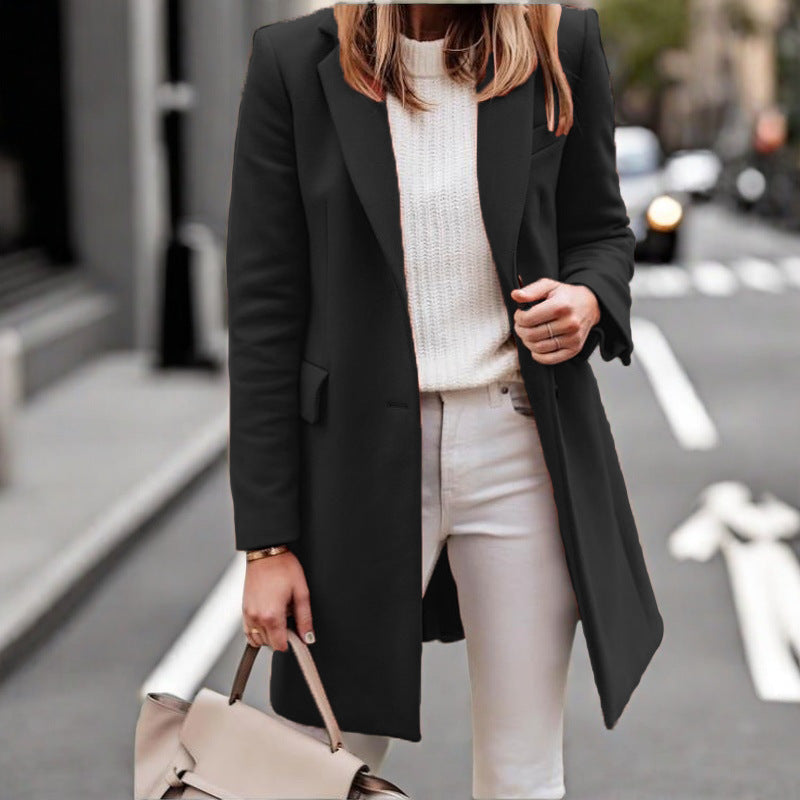 Damen Lässiger und eleganter Langmantel EB