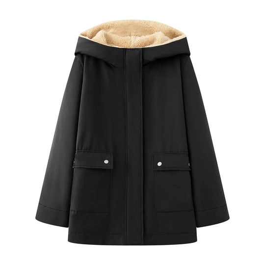 Damen gesteppte Übergangsjacke mit weichem Innenfutter und praktischem Kapuzen-Design EB