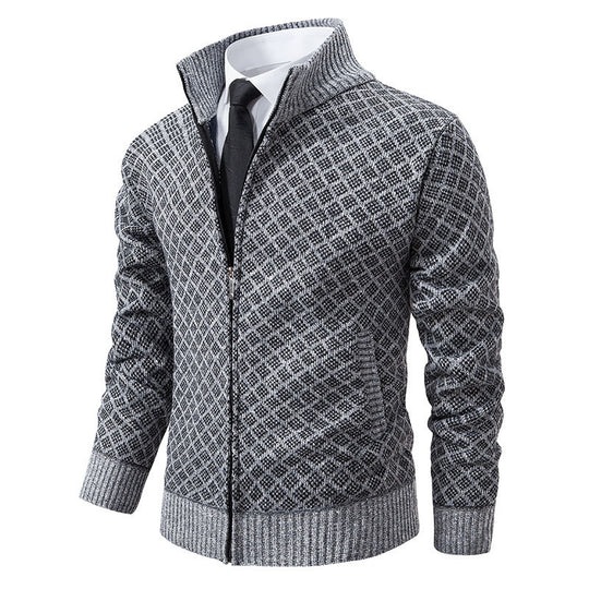 Damen Strickjacke mit strukturiertem Muster und hohem Kragen EB