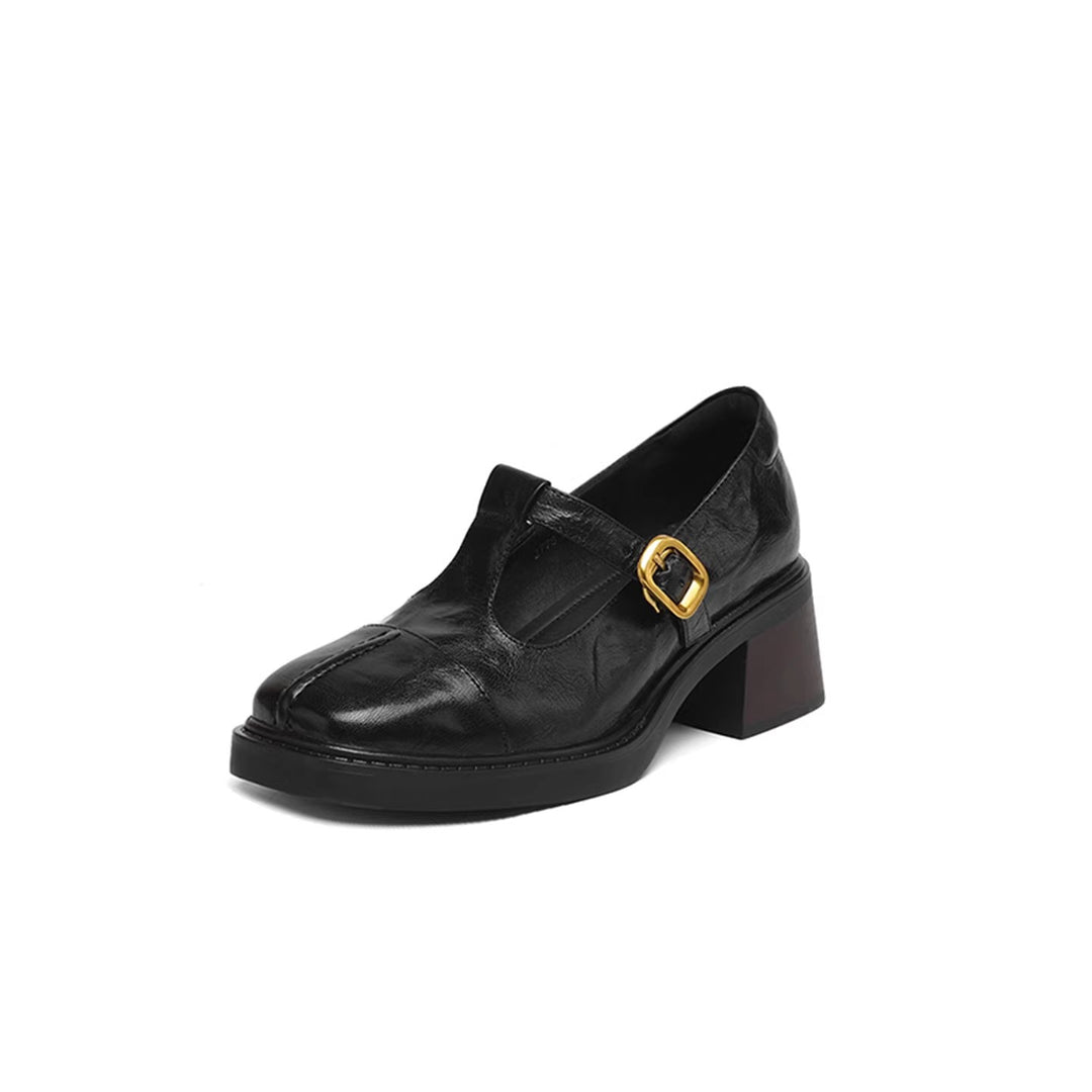 Damen Elegante Ballerinas mit modischer Schnallenverzierung EB