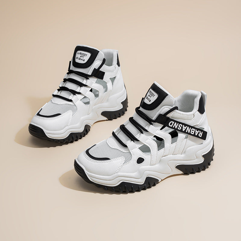 Damen Sportliche High-Top Sneakers mit atmungsaktiver Mesh-Oberfläche und stabiler Sohle EB
