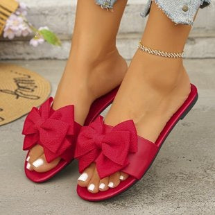 Damen Riemensandalen mit großem Schleifendetail EB