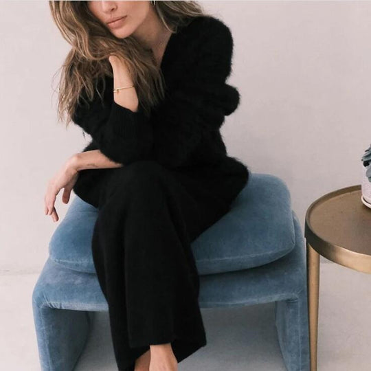 Damen weicher Strickcardigan mit luxuriösem Mohair-Anteil und lässigem Schnitt EB