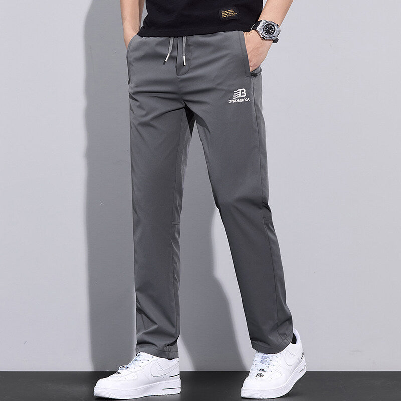 Herren Sportliche Freizeithose mit verstellbarem Kordelzug und seitlichen Reißverschlusstaschen EB