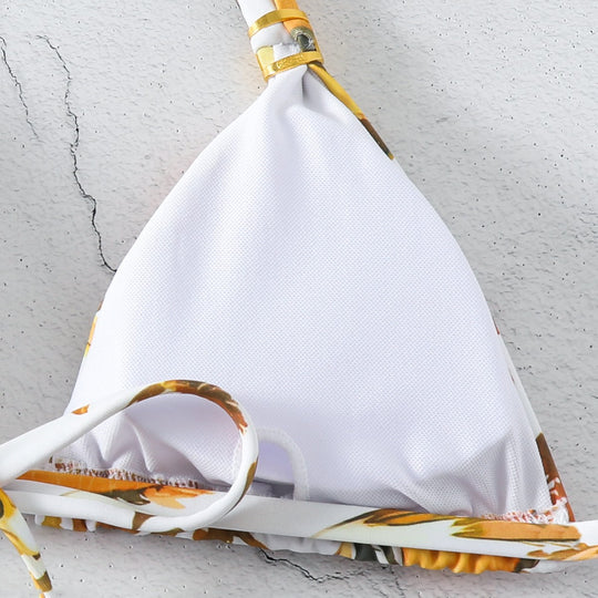 Damen Triangel-Bikini-Set mit verstellbarem Schnürdesign EB