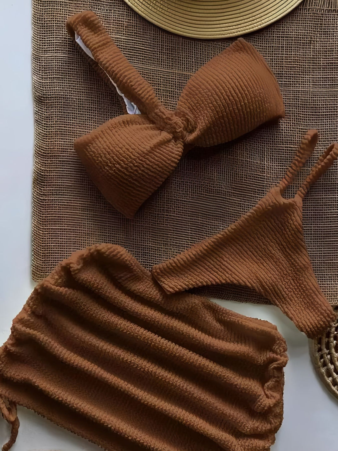 Damen Bandeau-Bikini-Set mit Raffungen EB