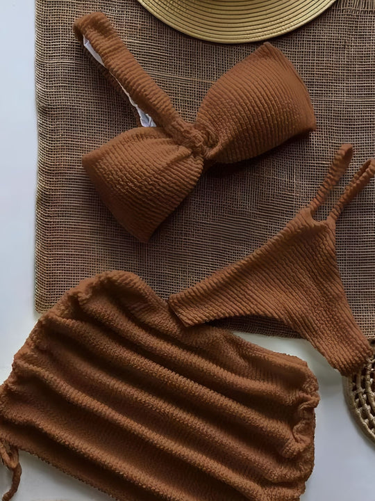 Damen Bandeau-Bikini-Set mit Raffungen EB