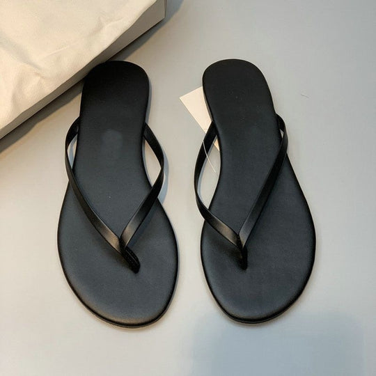 Damen stilvolle Flip-Flops mit glänzendem Riemendesign EB