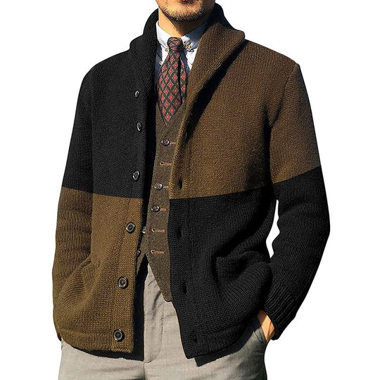 Herren modische Strickjacke mit anspruchsvoller Farbblockierung EB