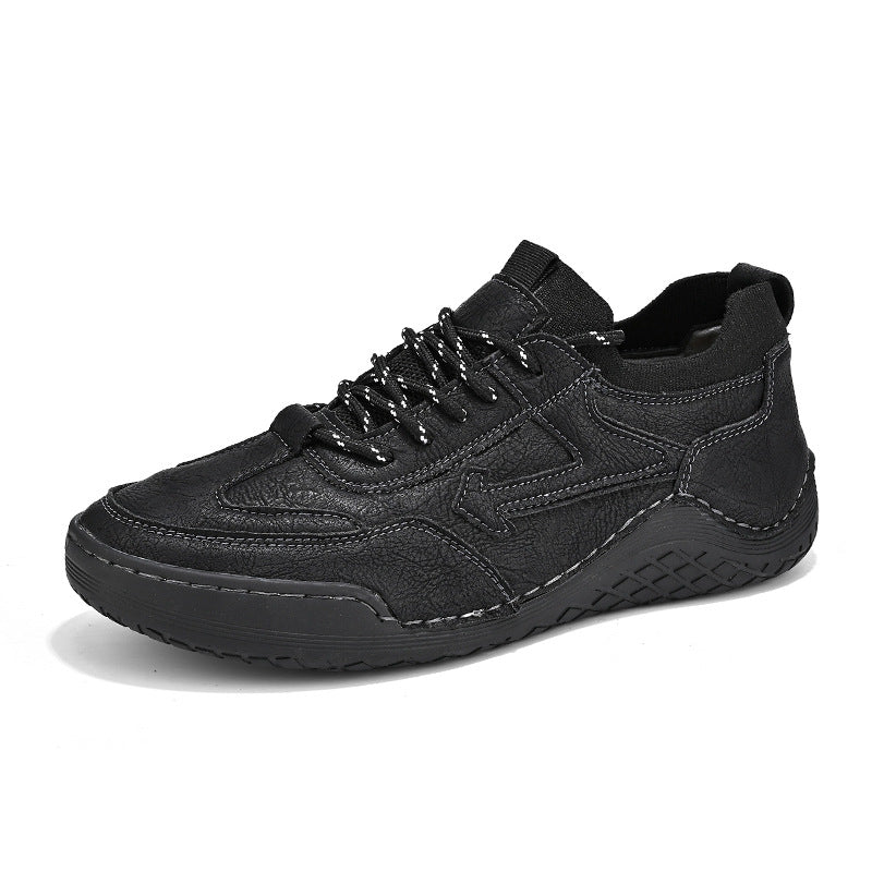 Herren Sportliche Leder Sneakers mit atmungsaktiver Sohle EB