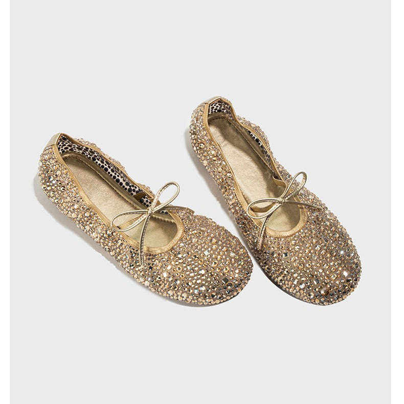 Damen Ballerinas mit funkelndem Strassdesign und bequemer Innensohle EB