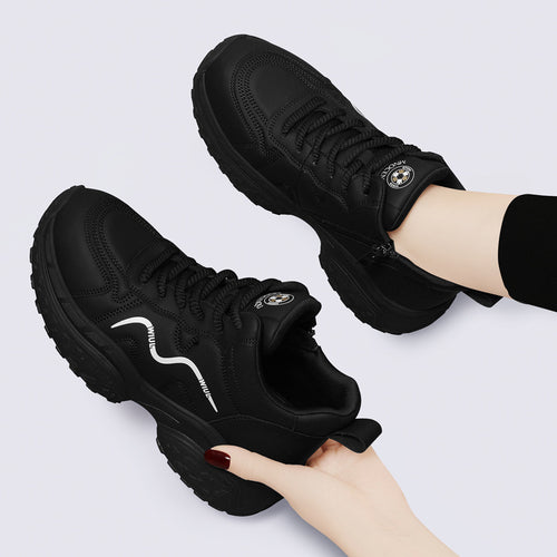 Damen Sportliche Sneakers mit Reißverschluss und dämpfender Sohle EB