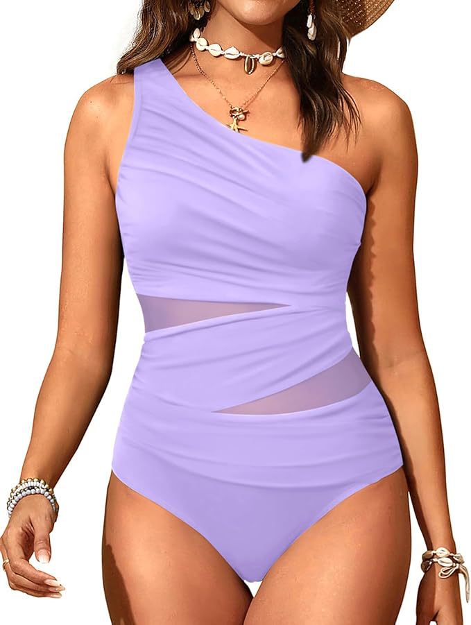 Damen stilvoller Badeanzug mit asymmetrischem Schnitt EB