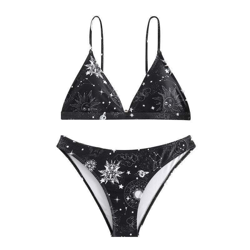 Damen Triangel-Bikini mit verspieltem Sternen-Design EB
