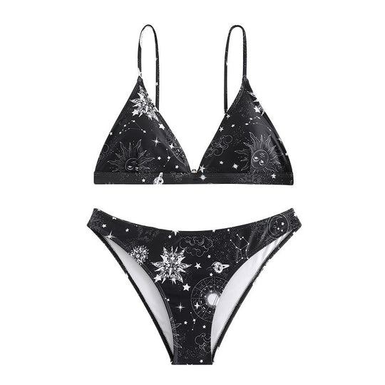 Damen Triangel-Bikini mit verspieltem Sternen-Design EB