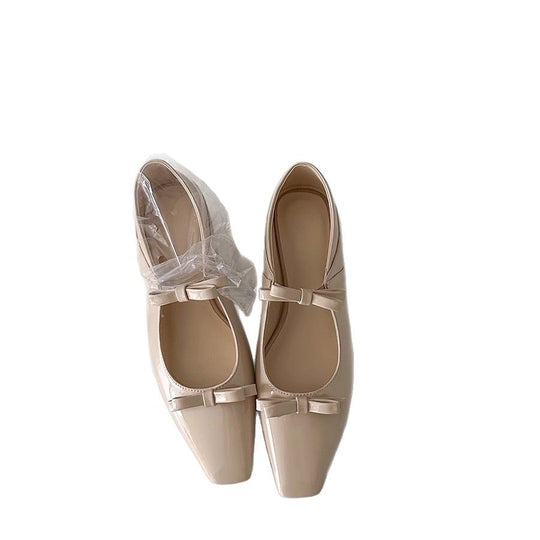 Damen Ballerina-Schuhe mit luxuriösem Schleifenakzent und spitz zulaufendem Design EB