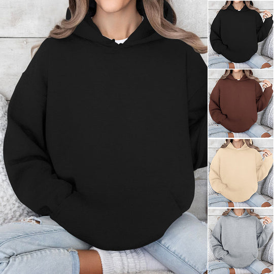 Damen Oversized Kapuzenpullover aus hochwertiger Baumwolle EB