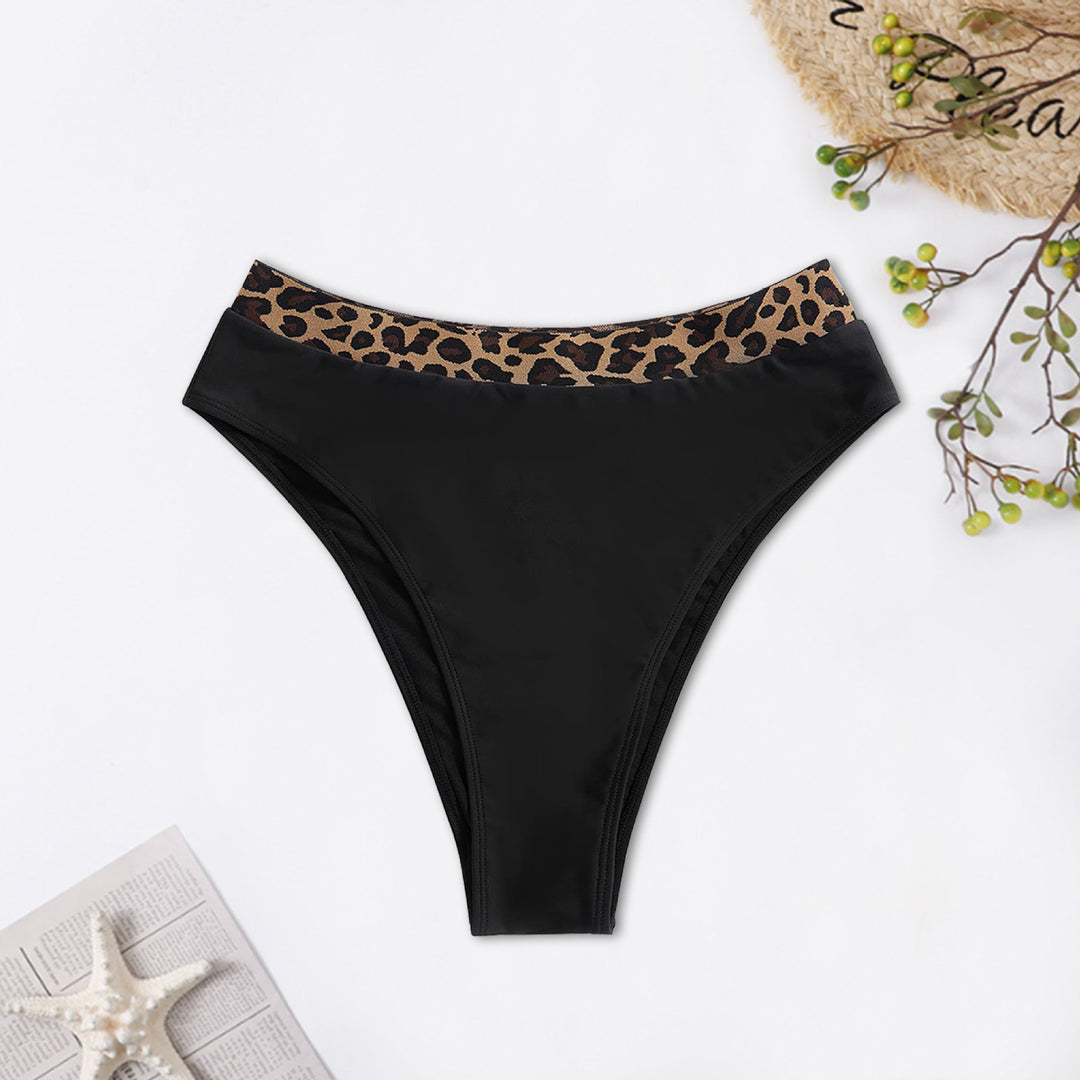 Damen Hochtailliertes Bikiniunterteil mit animalischem Muster EB