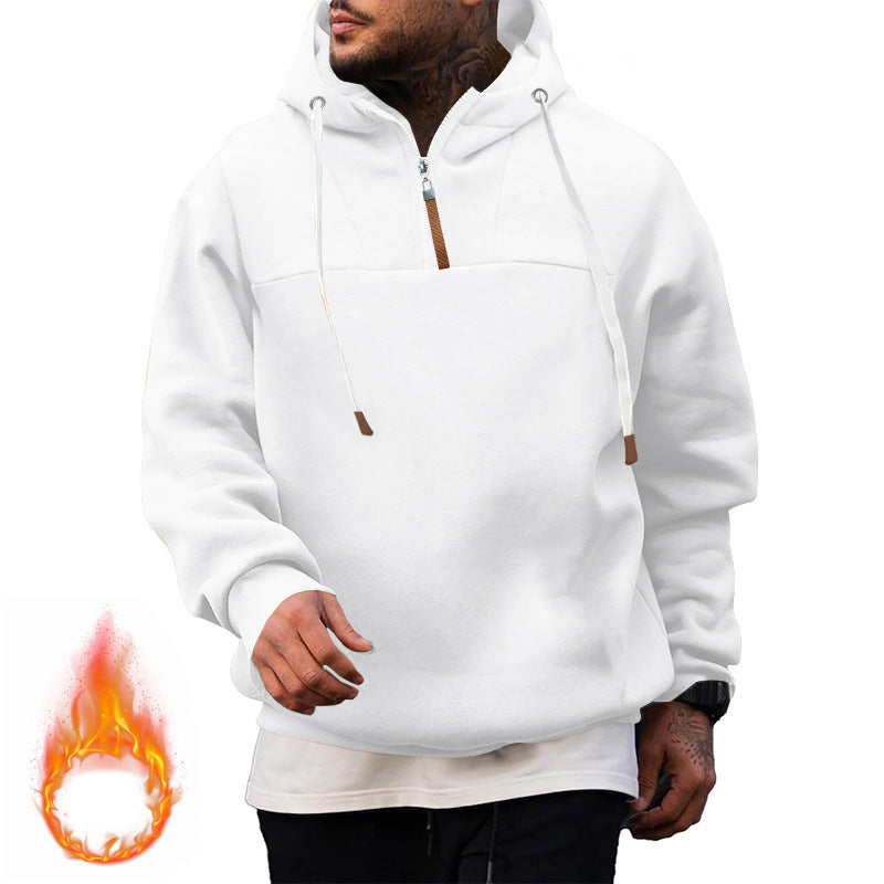 Herren Hoodie mit hohem Kragen und innovativem Reißverschluss EB