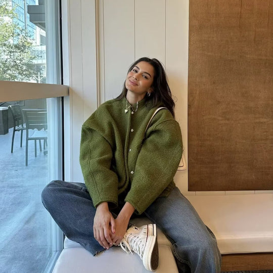 Damen Übergangsjacke mit modernem Stoffmix und praktischen Taschen EB