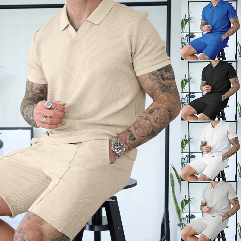 Herren Kurzarm Polohemd mit sportlichem Schnitt und Bundshorts EB