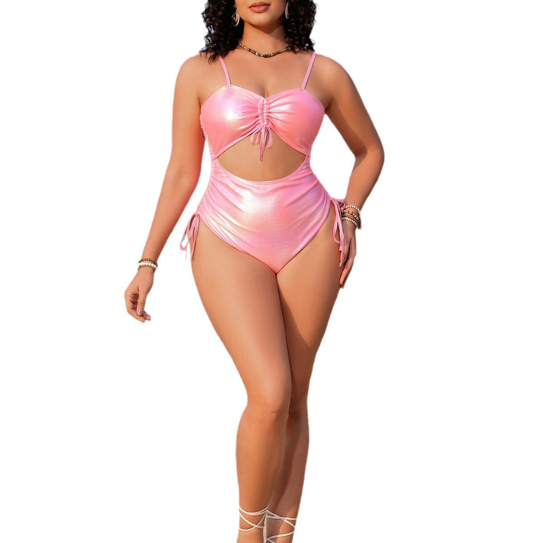 Damen Einteiliger Badeanzug mit aufregendem Cut-Out und Rüschen EB