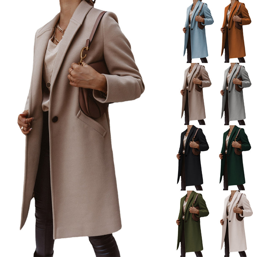 Damen eleganter Wollmantel mit schmaler Silhouette EB