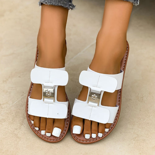 Damen modische Slides mit verstellbaren Riemen EB