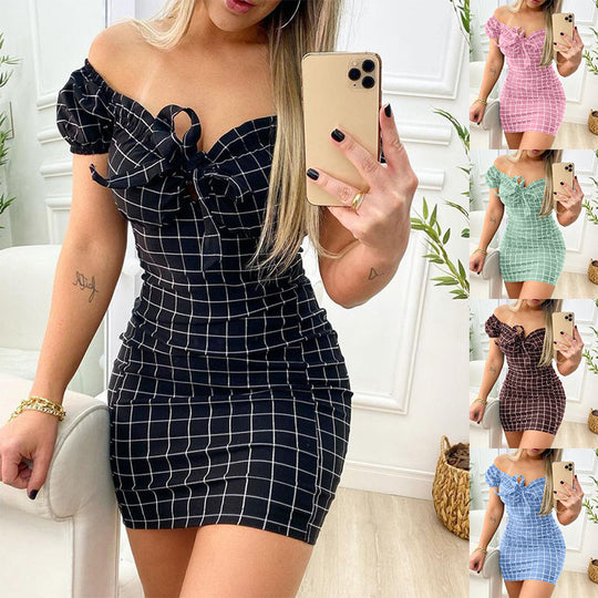 Damen figurbetontes Oberteilkleid mit Rüschendetails EB