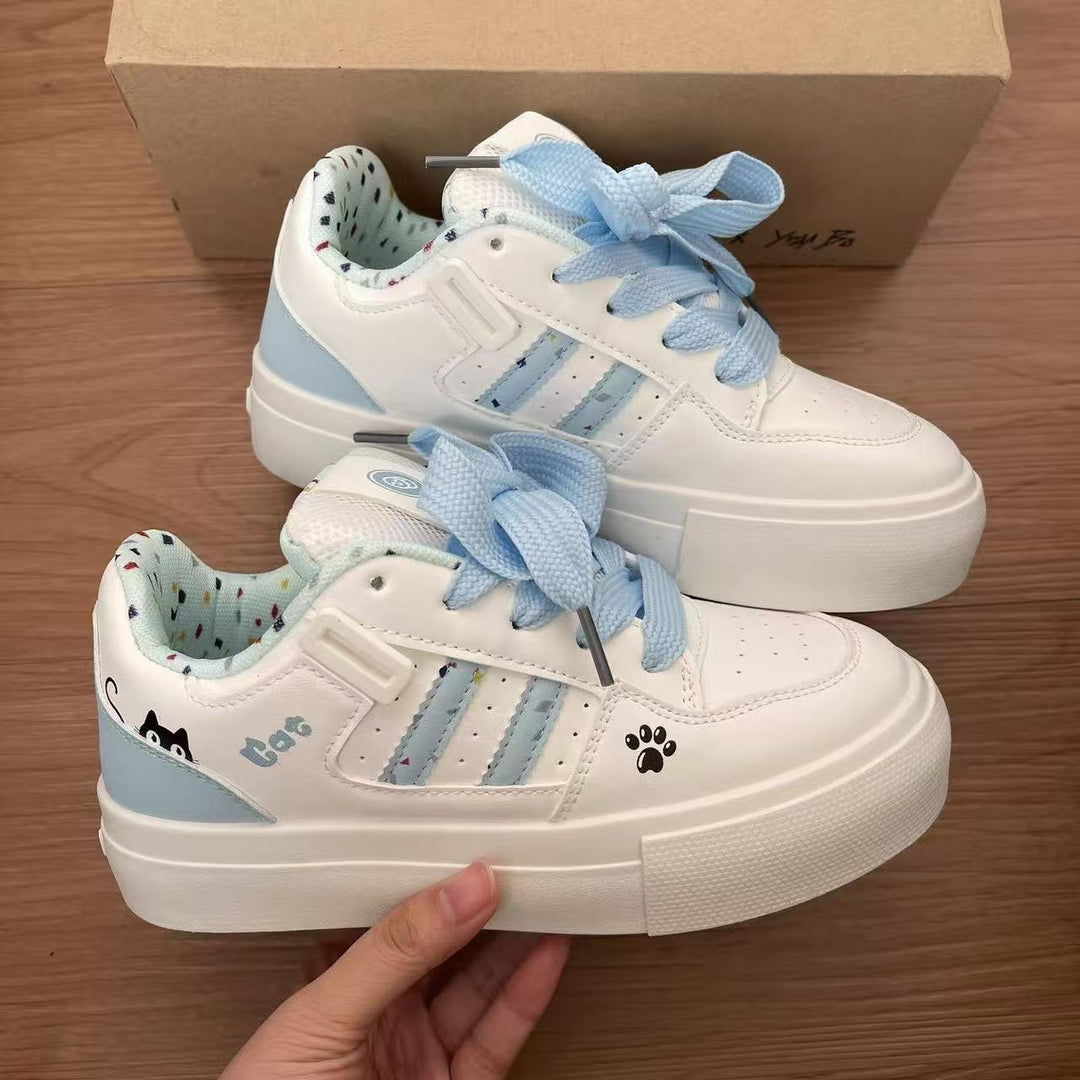 Damen Trendige Plattform Sneakers mit modischen Tiermotiven EB